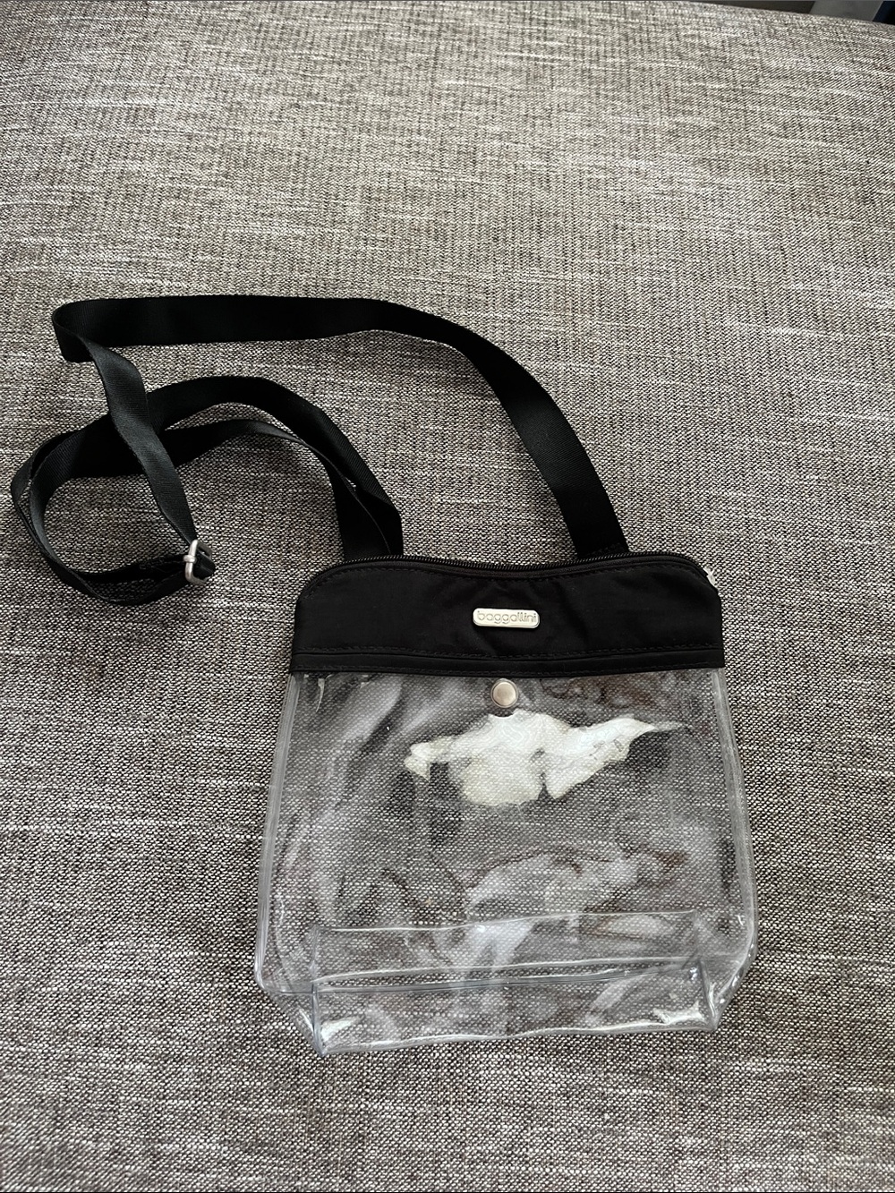 Baggallini Black Trim Clear Crossbody Bag
